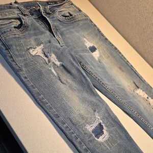 Diesel Light Blue Denim with Gold Accents